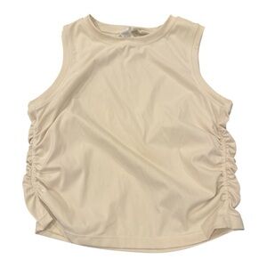 Gold Hinge Women’s Ruched Scrunch Tank Crop Size S Cream Top